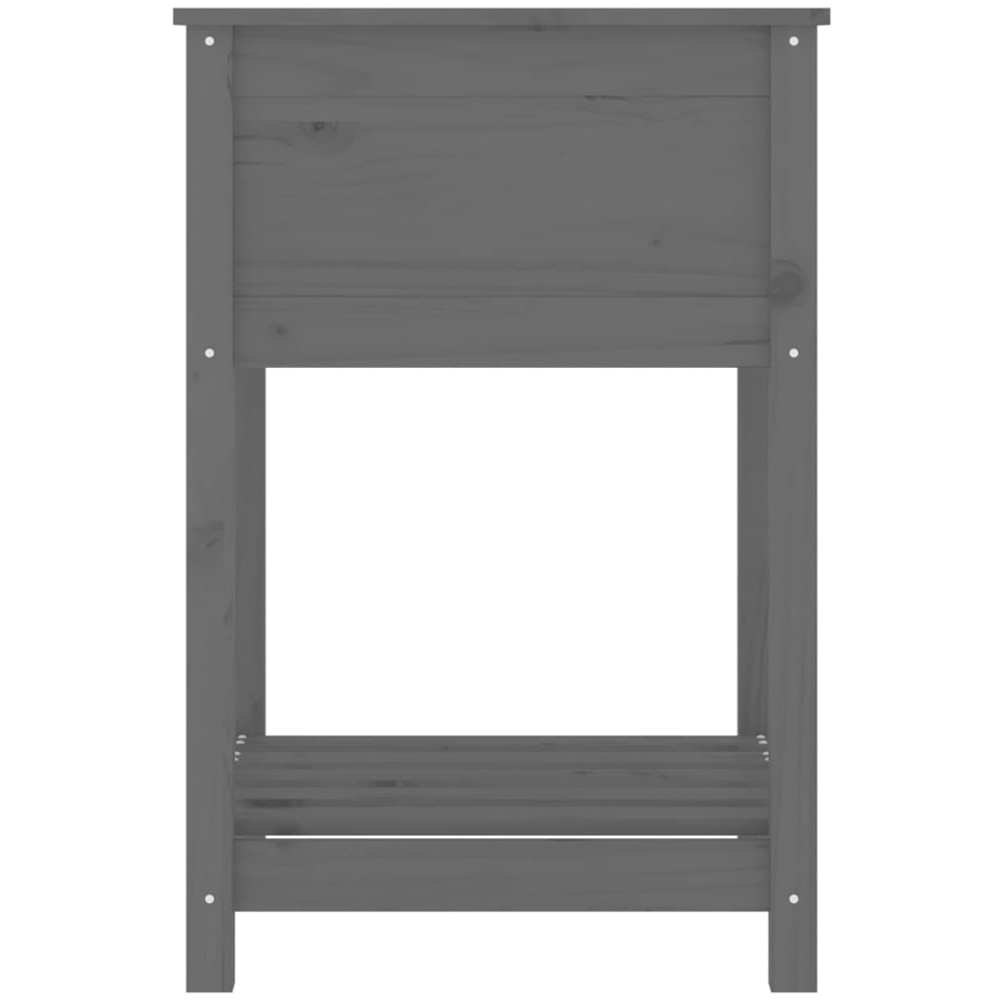 vidaXL Single Shelf Grey Solid Pine Wood Garden Planter 81 x 56 x 54cm Image 4