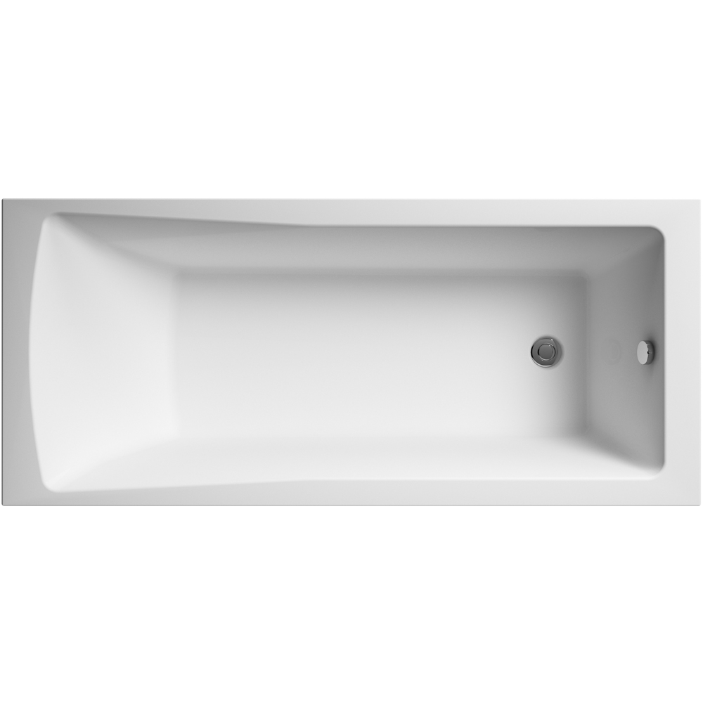 nuie Linton White Acrylic Square Single Ended Bath 1700 x 750mm Image 1