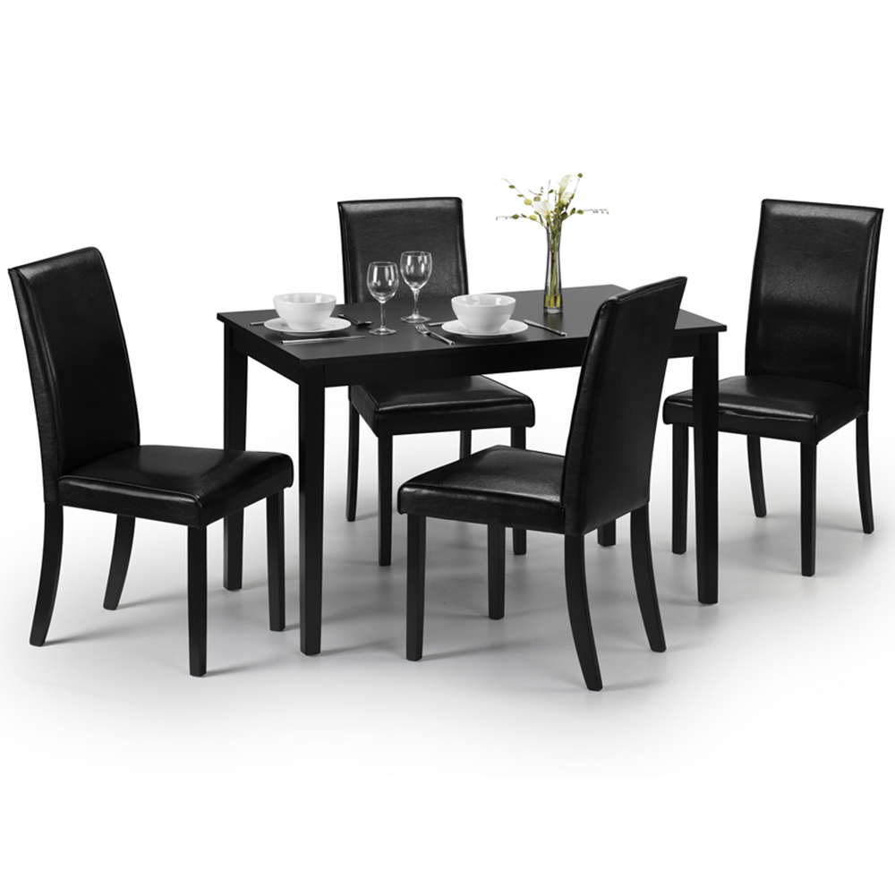Julian Bowen Hudson Set of 2 Black Dining Chair Image 5