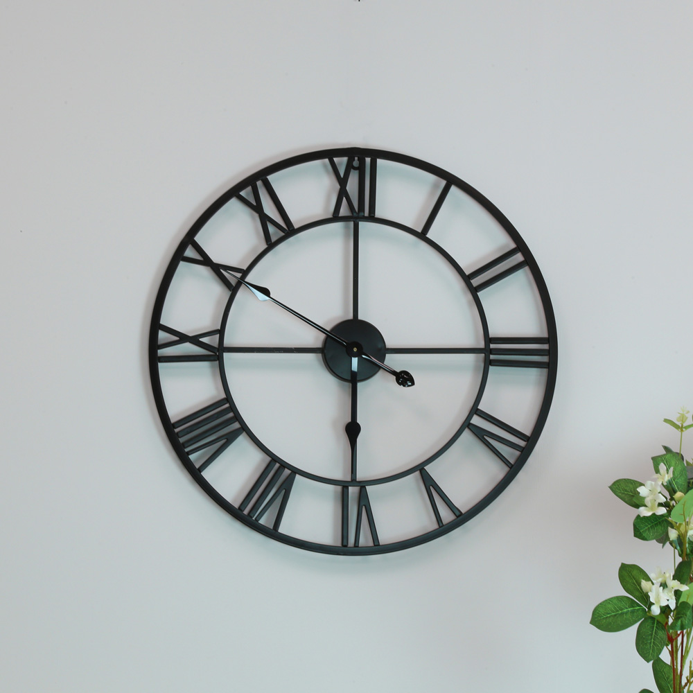 Charles Bentley Black Indoor Wall Clock 60cm Image 2