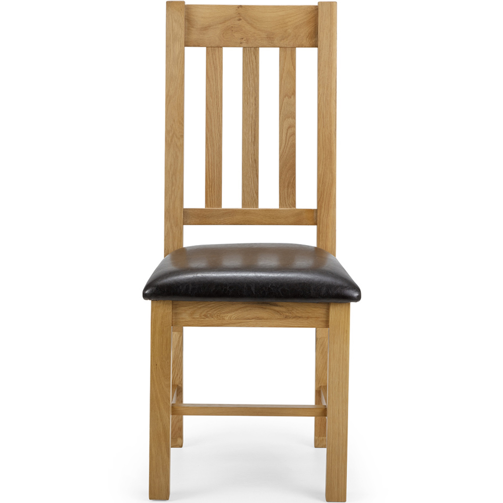 Julian Bowen Astoria Set of 2 Brown and Oak Dining Chair Image 4