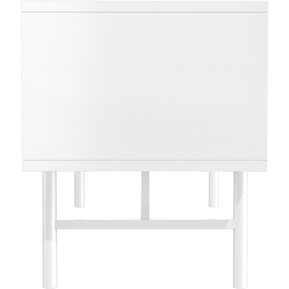 H&O Direct 2 Door 2 Shelf White Striped Wooden TV Stand Image 4