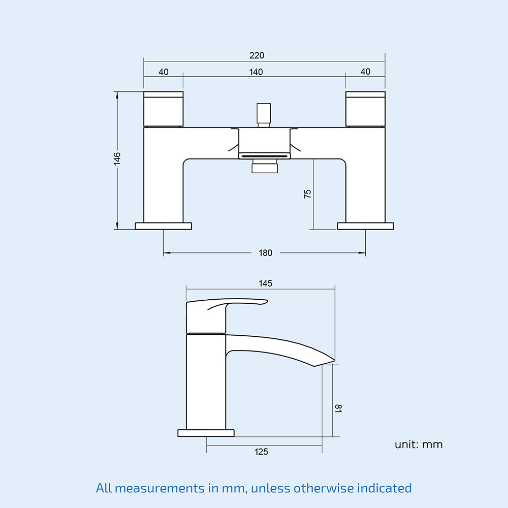 Nes Home Nexa Waterfall Matte Black Bath Shower Mixer Tap with Handset Image 3