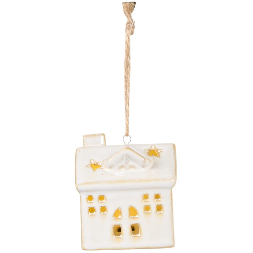 Reactive Glaze LED House Hanging Decoration Image 9