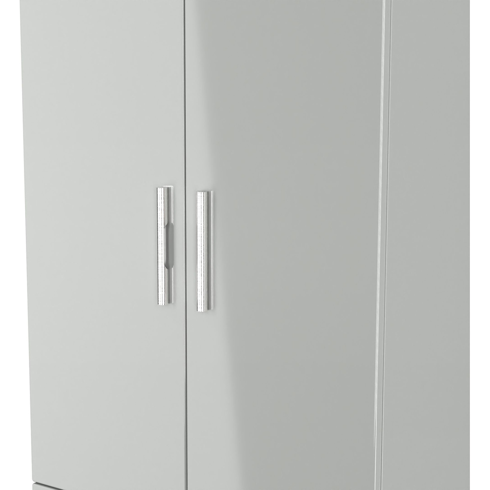 Crowndale Knightsbridge 2 Door 2 Drawer Grey Gloss and Dusk Grey Wardrobe Ready Assembled Image 8