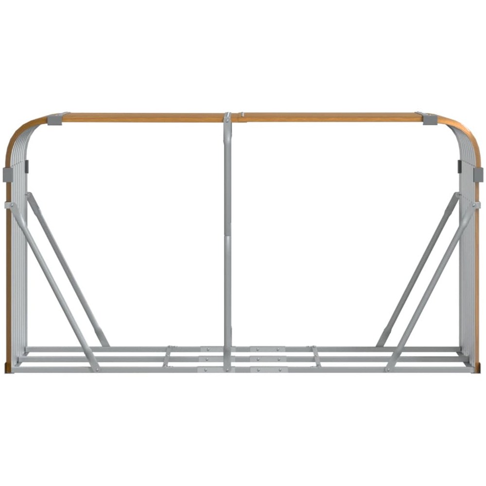 vidaXL Brown Galvanised Steel Firewood Log Holder 100 x 180 x 45cm Image 3