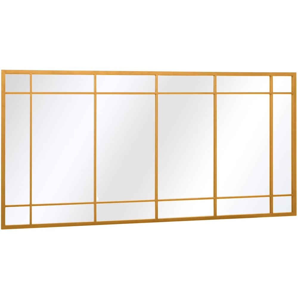 MirrorOutlet The Tabula Gold Metal Window Outdoor Garden Wall Mirror 160 x 80cm Image 3