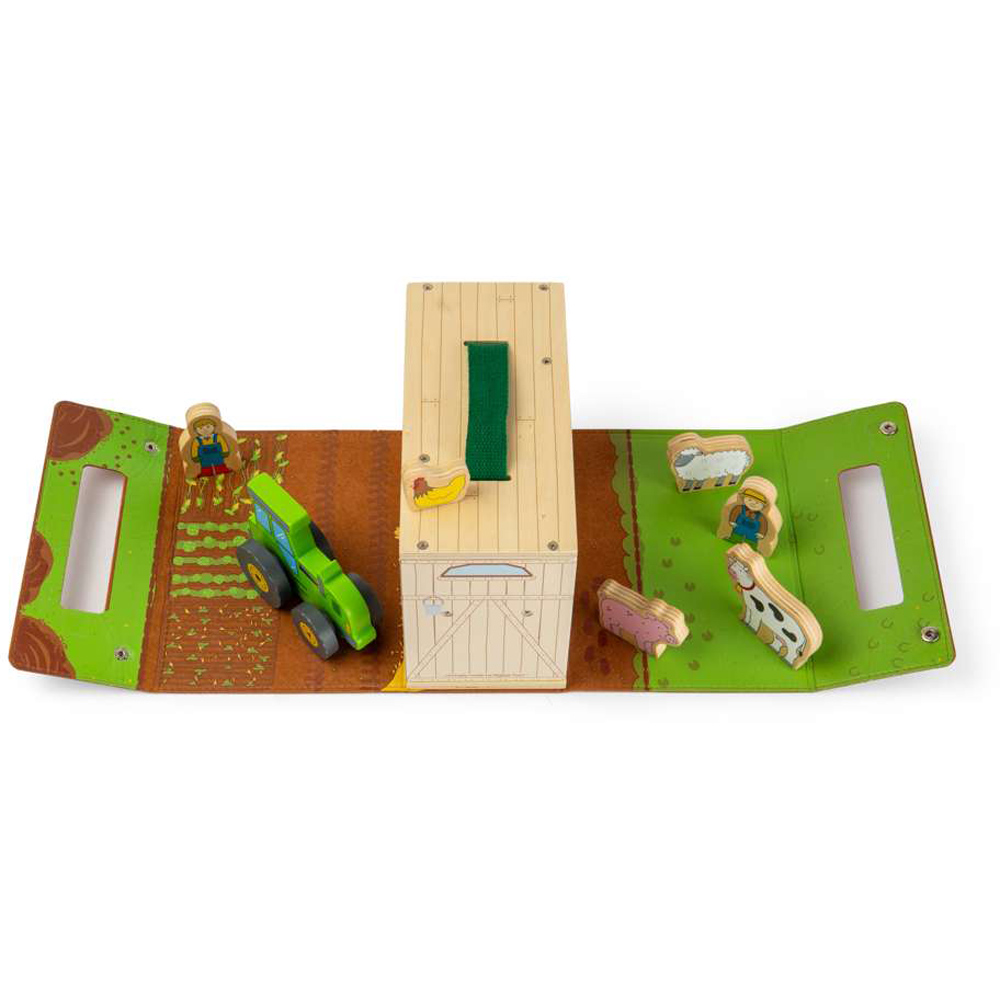 Bigjigs Toys Kids Farm On The Go Portable Playset 8 Piece Image 4