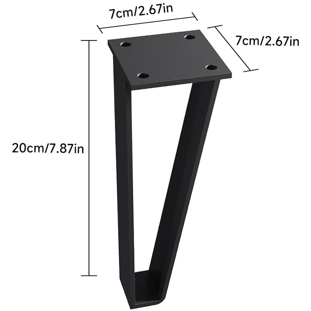 Living and Home 4 Pack Black Metal Trapezoid Furniture Legs 20cm Image 9