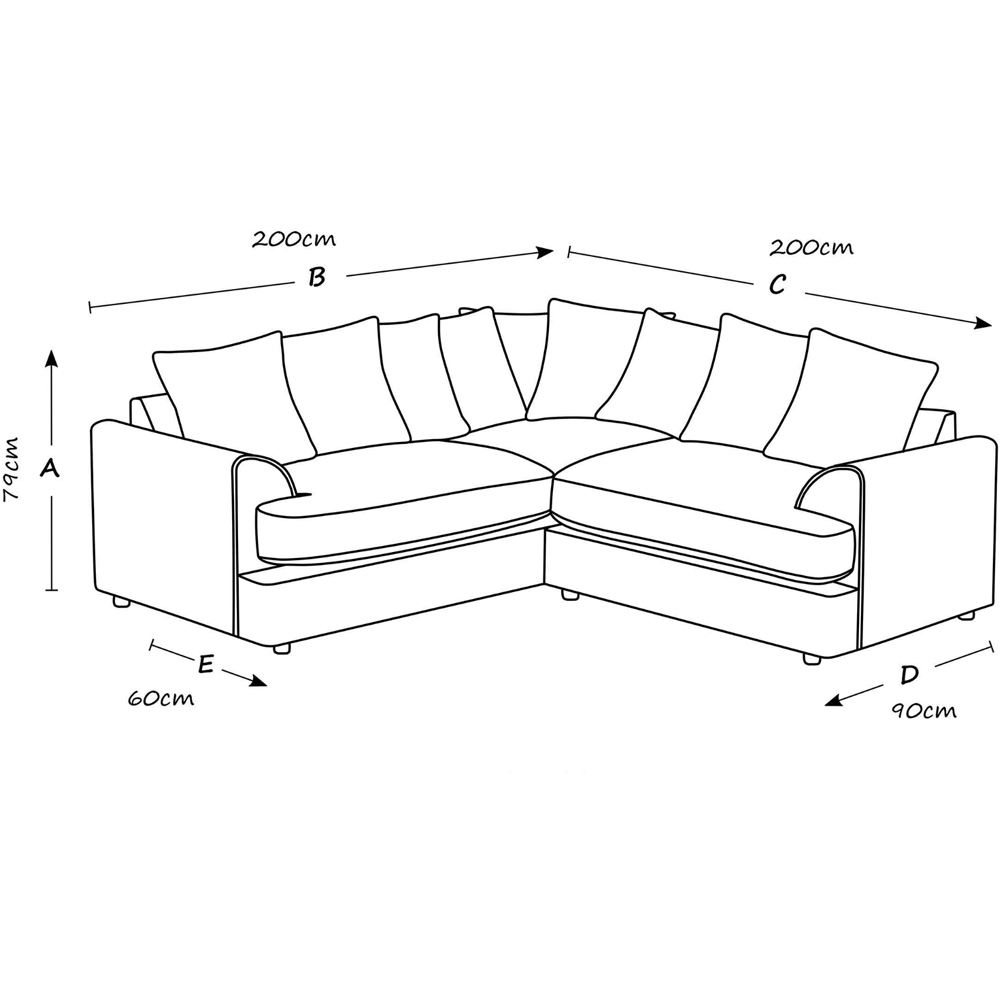 Portland Florexa Modern 5 Seater Cream Jumbo Cord Corner Sofa Image 3