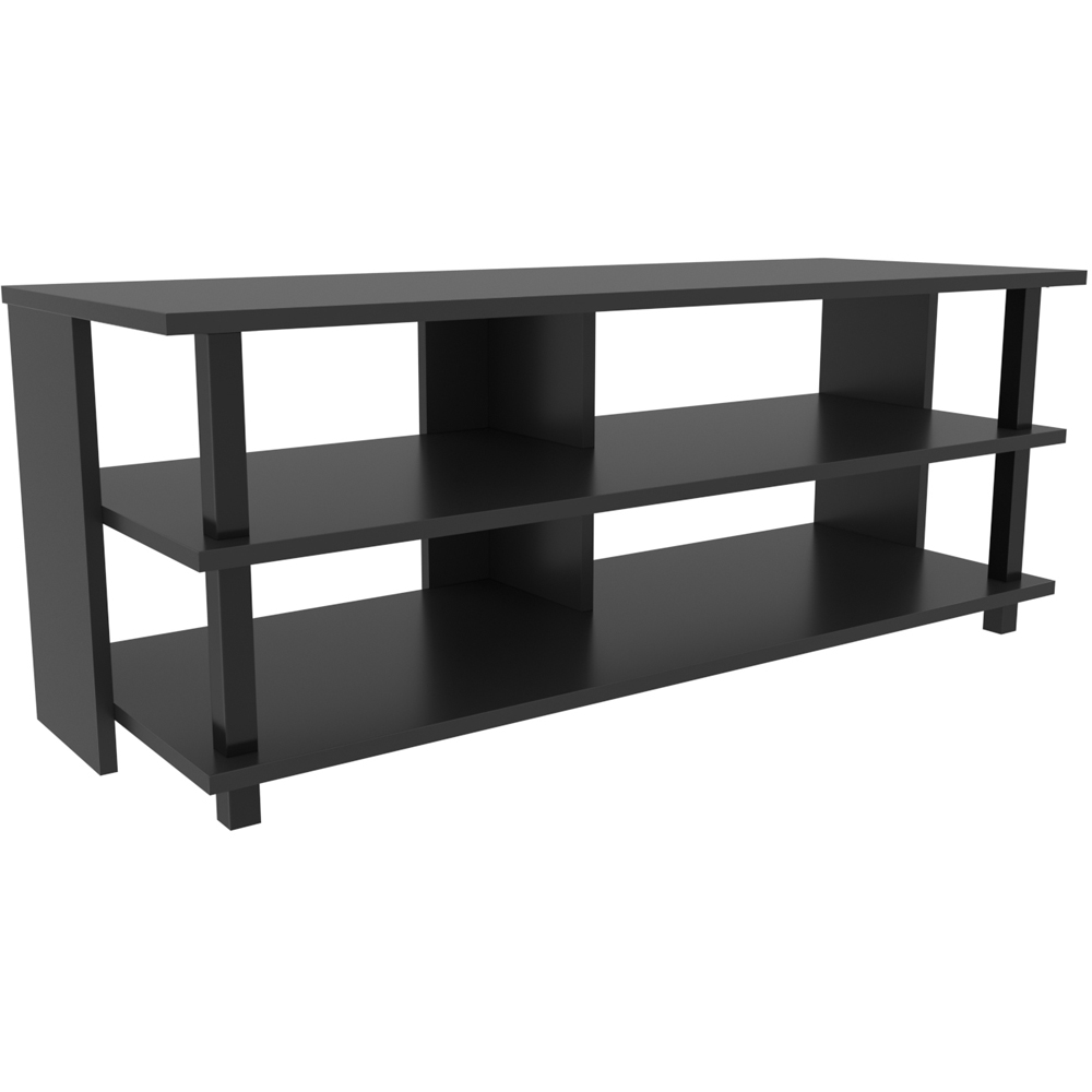 Decorotika Pueblo 4 Open Shelf Black and Anthracite Wide TV Unit Image 2