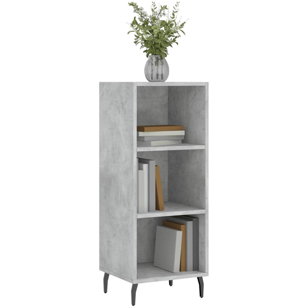 vidaXL 3 Shelf Concrete Grey Wooden Sideboard Image 3