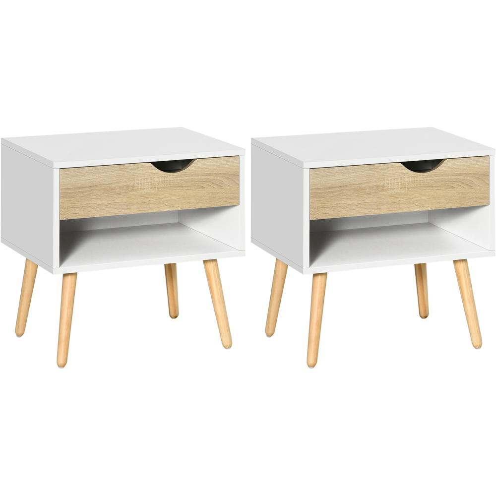 Portland Single Drawer Single Shelf Bedside Table Set of 2 Image 2