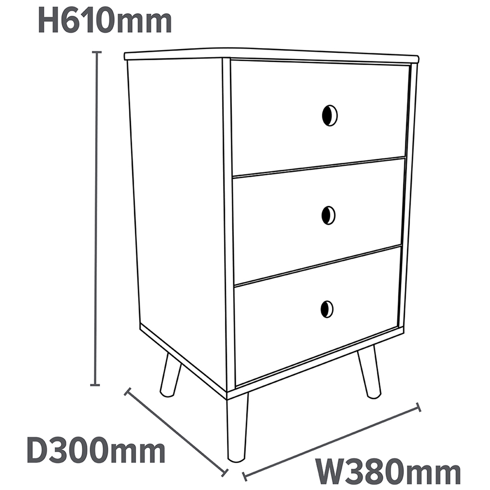 Liberty House Toys 3 Drawer White and Wood Kids Storage Cabinet Image 9