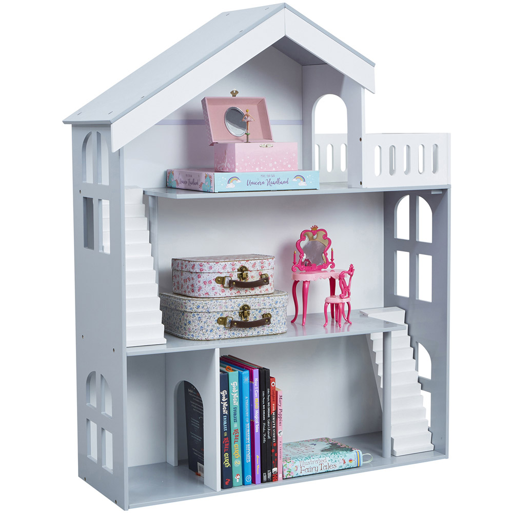 Liberty House Toys Kids Grey Dolls House Bookcase Image 1