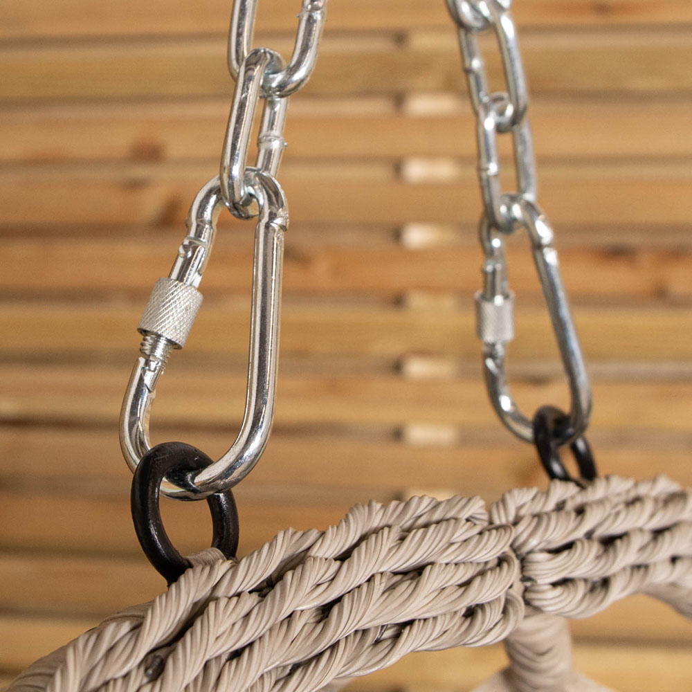 Samuel Alexander Cool Grey Hanging Egg Chair with Waterproof Cover Image 5