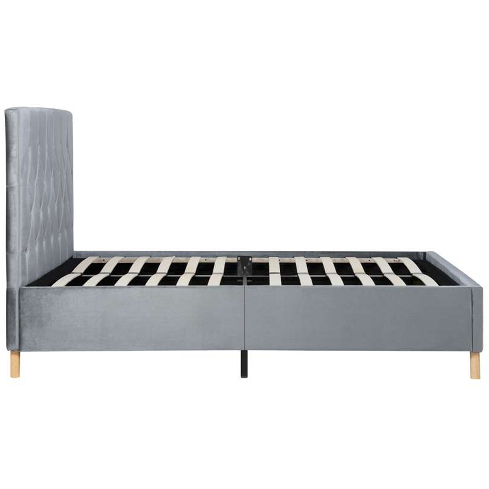 Loxley Small Double Grey Fabric Bed Image 5