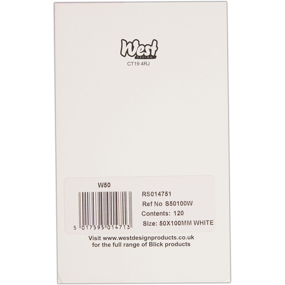 Blick White Rectangular Self Adhesive Office Label 50 x 100mm 120 Pack Image 3