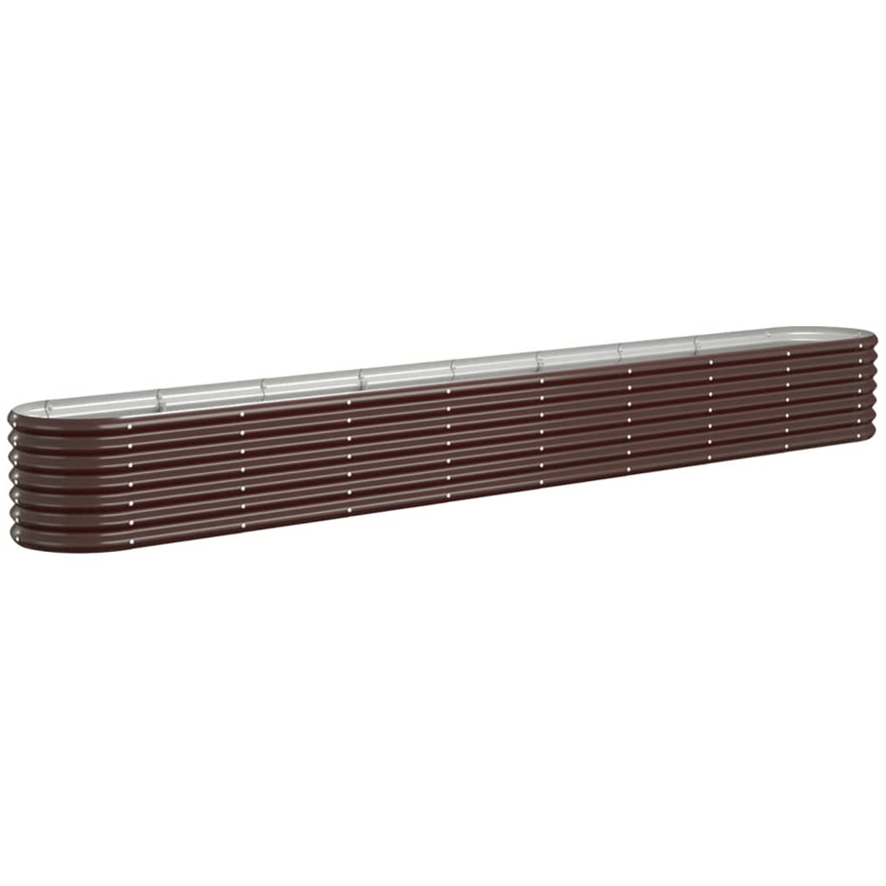 vidaXL Brown Galvanised Steel Raised Garden Bed 36 x 332 x 40cm Image 1