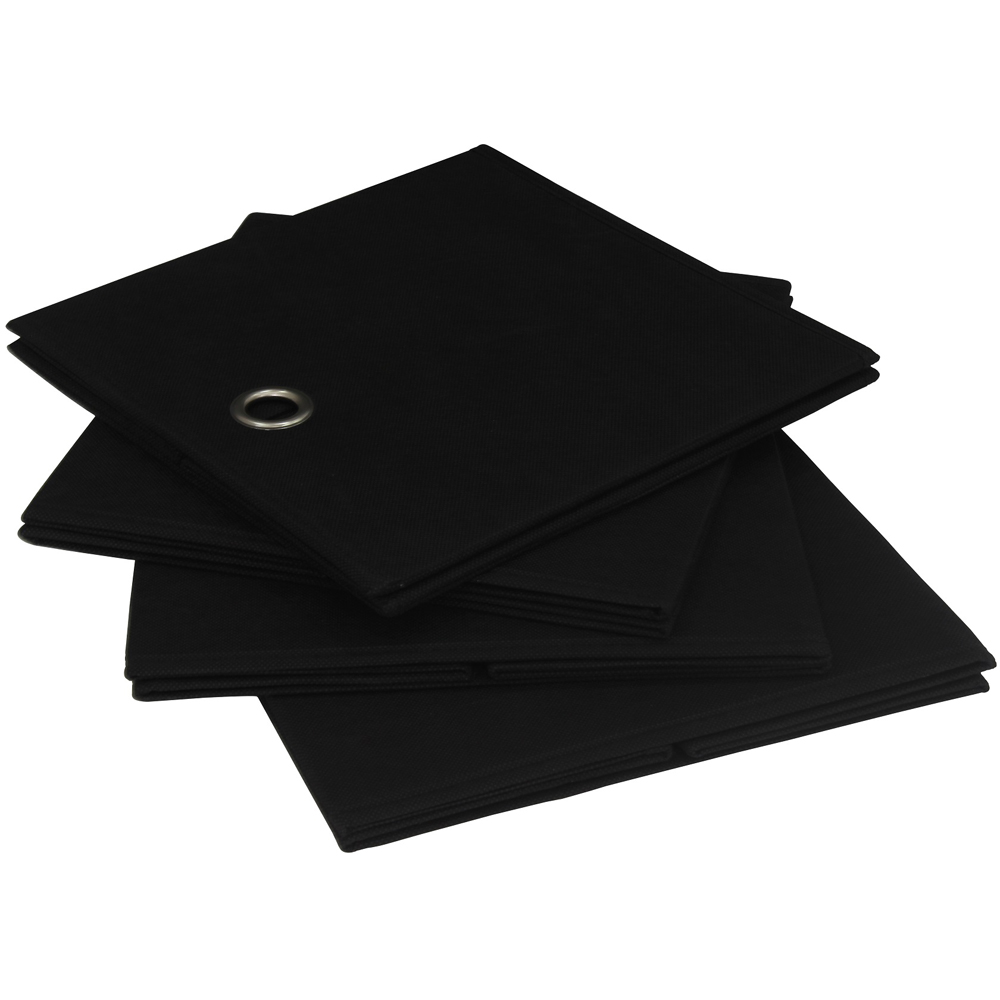 Home Source Fabric Black Cube Storage Box 4 Pack Image 4