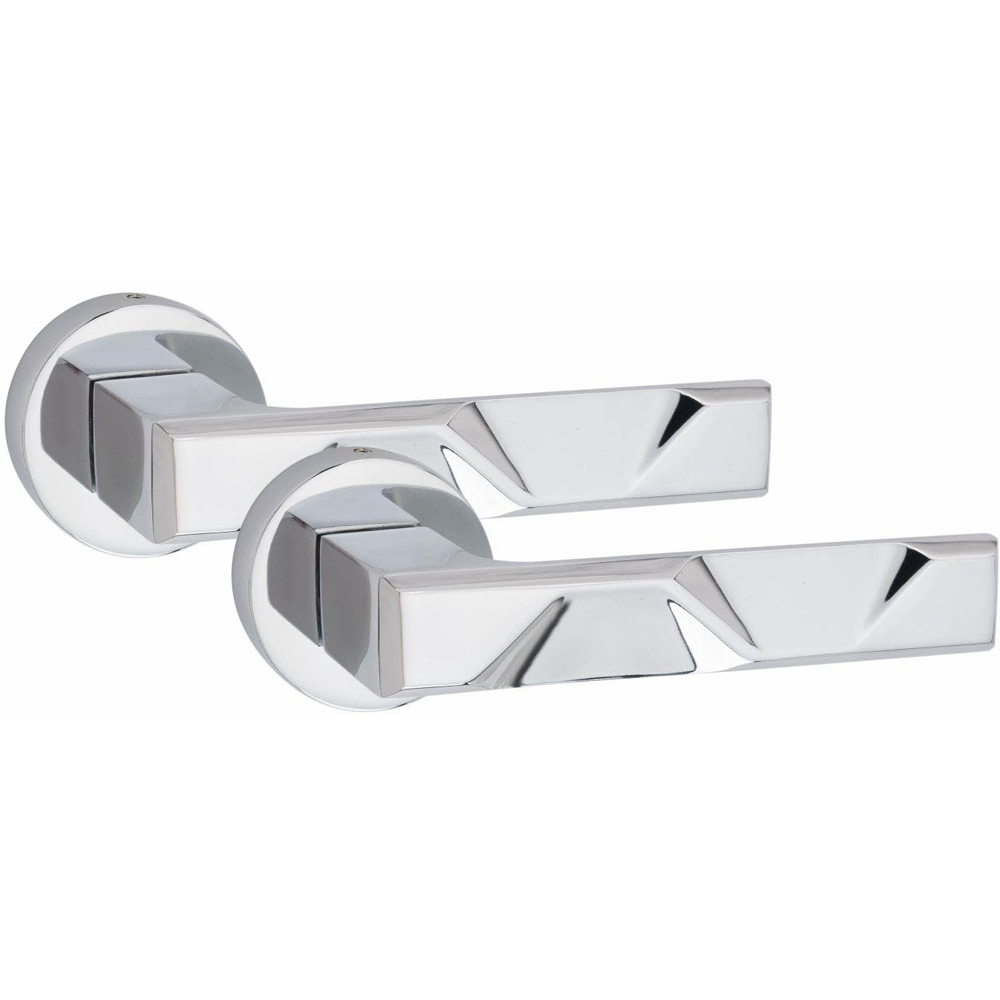 Golden Grace Polished Chrome Modern Nova Door Handle Set 5 Pack Image 2