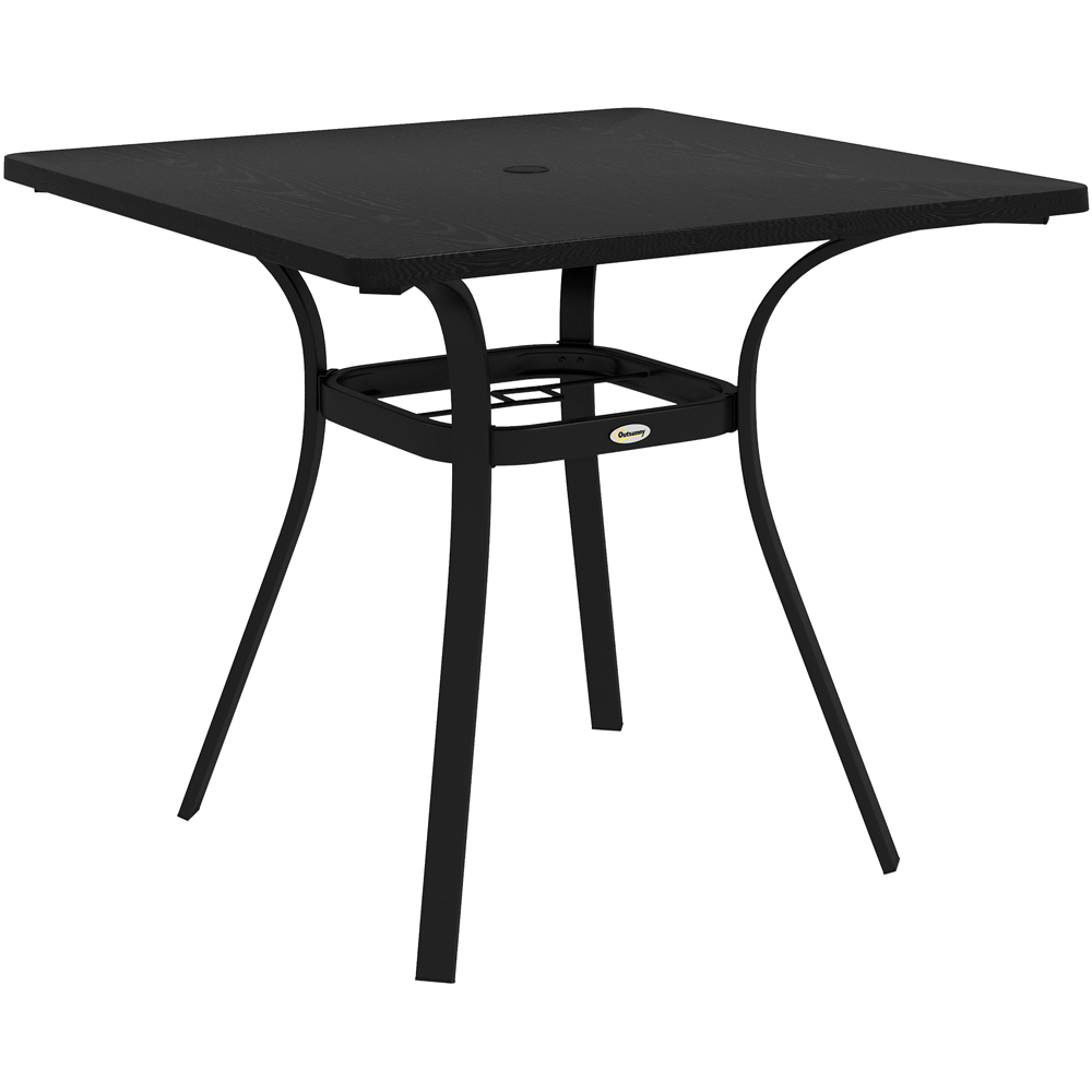 Outsunny 4Seater Steel Garden Table Black Image 2