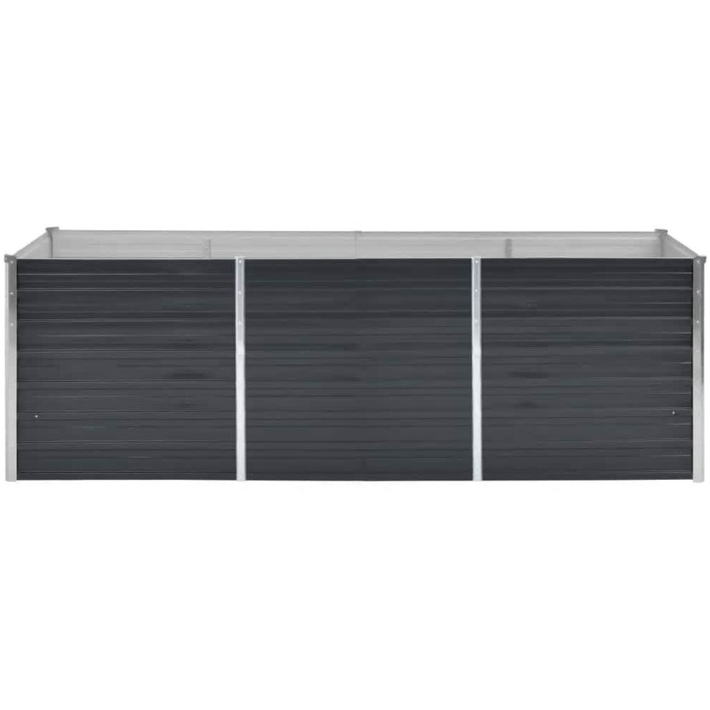 vidaXL Anthracite Galvanised Steel Raised Garden Bed 77 x 80 x 240cm Image 3