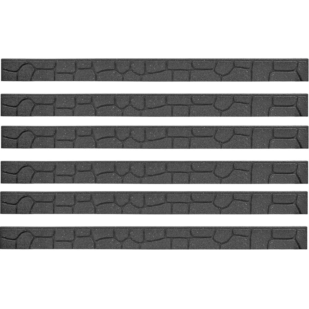Garden Gear 9 x 120cm 6 Pack Grey Ultra Curve Stones Garden Border Edging Image 1