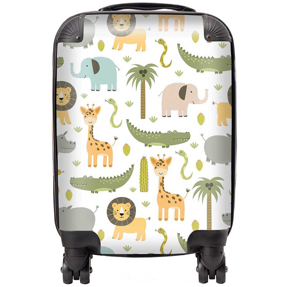 Warren Reed Designer Small Cute Safari Animals Suitcase Image 1
