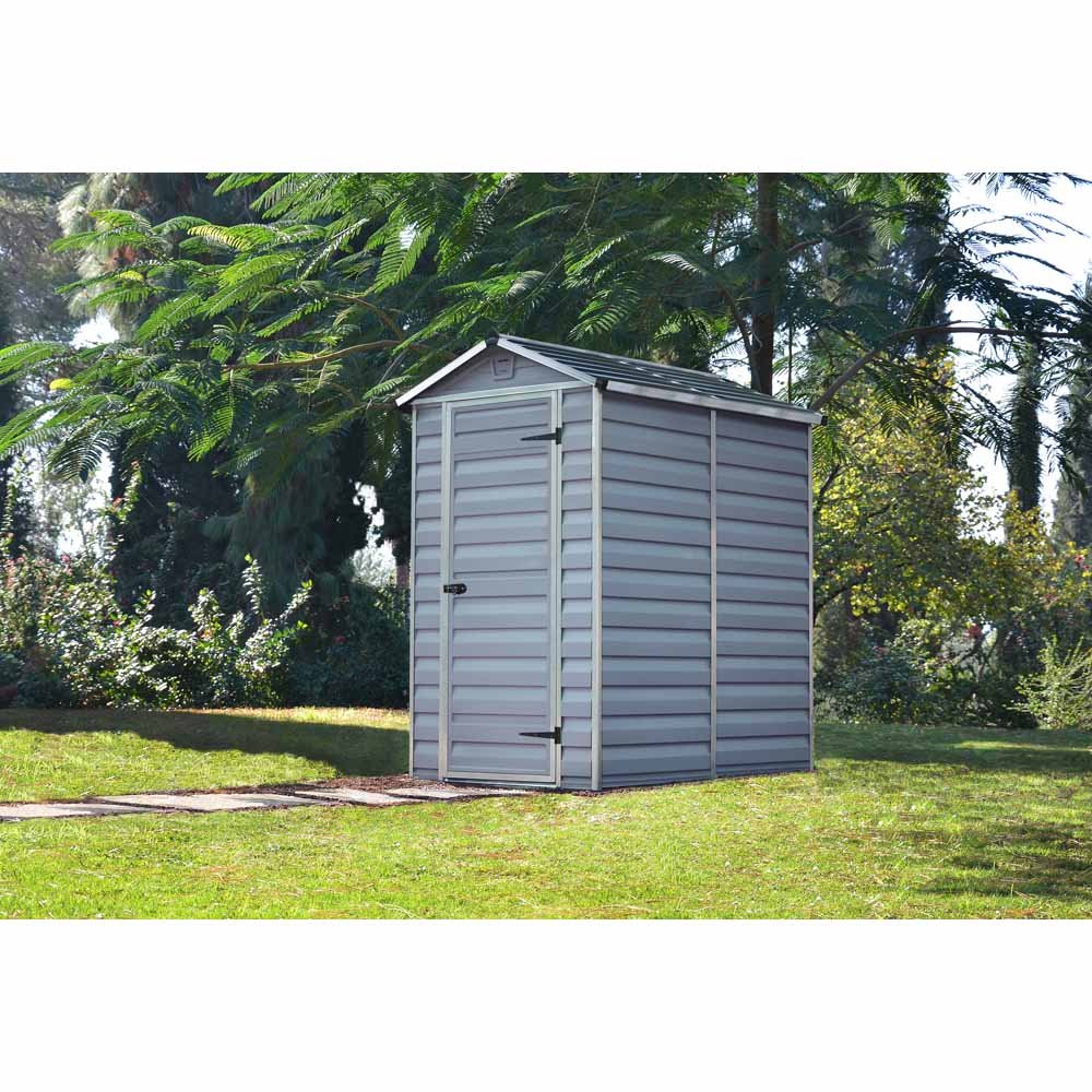 Palram 6 x 4ft Anthracite Skylight Plastic Garden Shed Image 2
