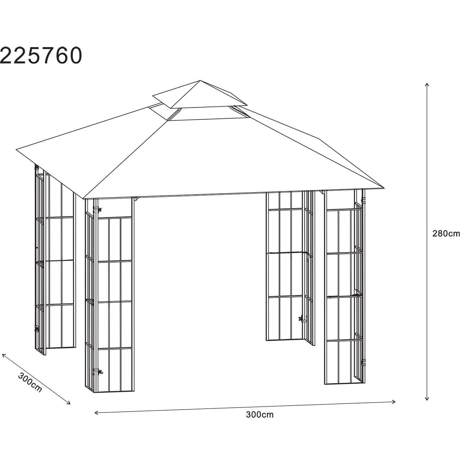 Outdoor Essentials KD Athens 3 x 3m Steel Gazebo Image 6