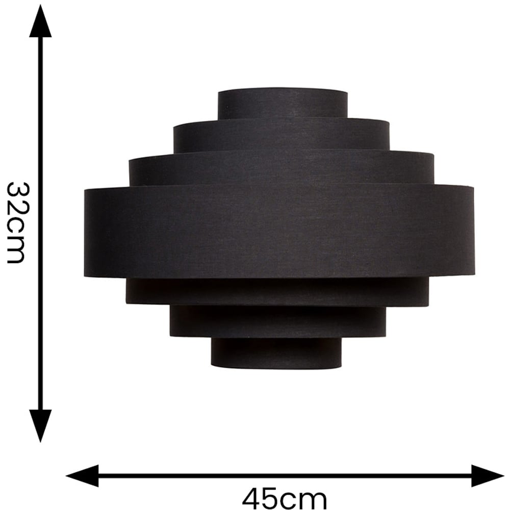 ValueLights Sette 7 Layer Black with Gold Inner Pendant Shade Image 4