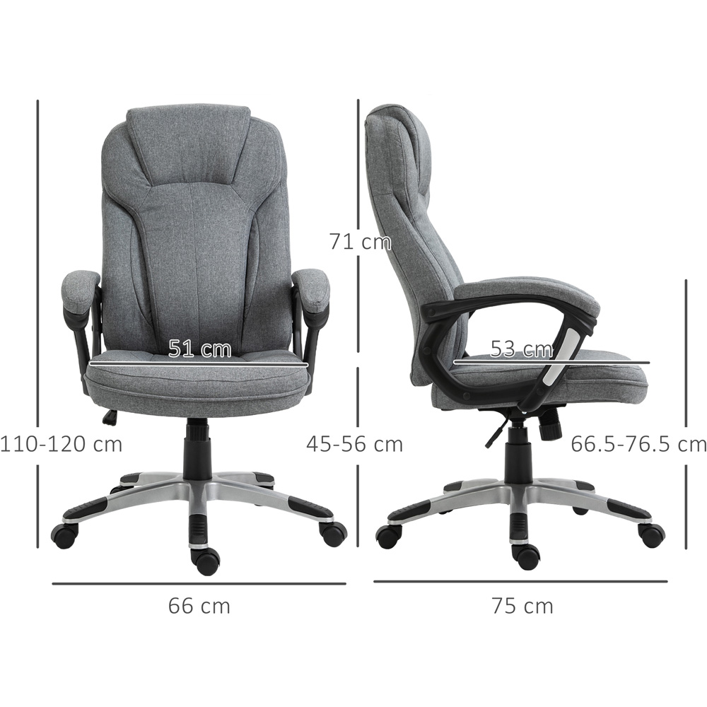 Portland Grey Linen Look Swivel Office Chair Image 8