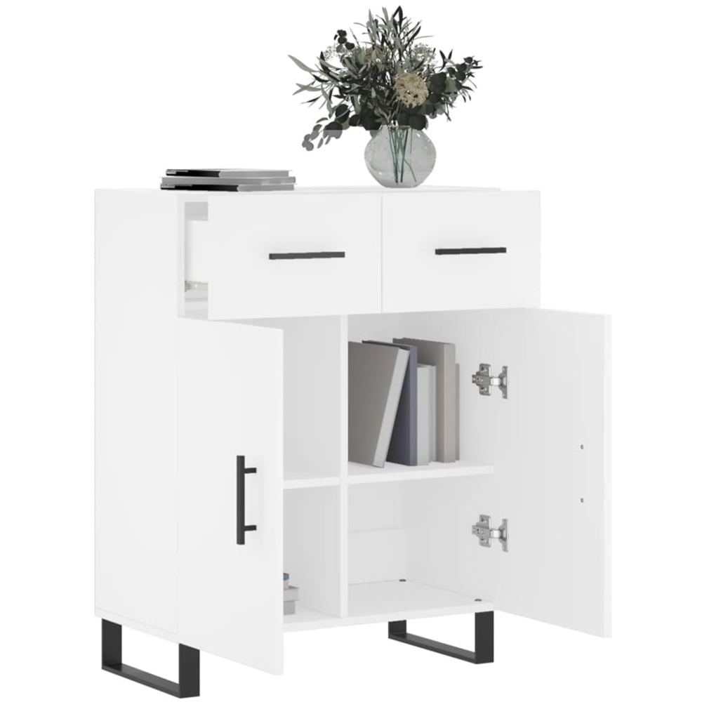 vidaXL 2 Door 2 Drawer White Sideboard Image 4