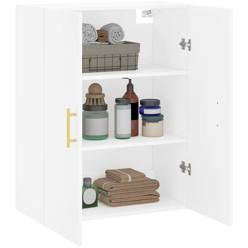 vidaXL 2 Door White Wall Mounted Slim Storage Cabinet Image 5