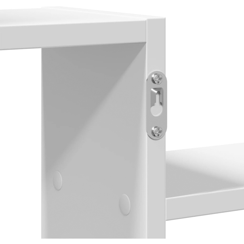 vidaXL 5 Shelf White Floating Wall Shelf Image 8