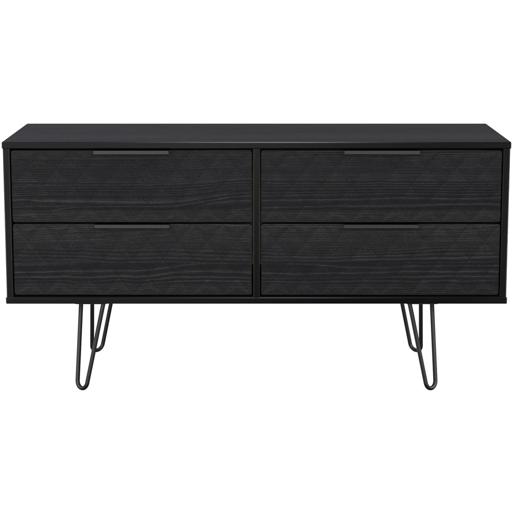 Crowndale Harlequin 4 Drawer Black Ash Bed Box Ready Assembled Image 3