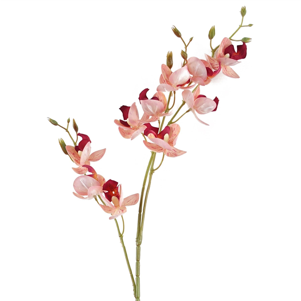 Leaf Pink Mini Orchid Single Stem Artificial Flower 2.6ft 6 Pack Image 5
