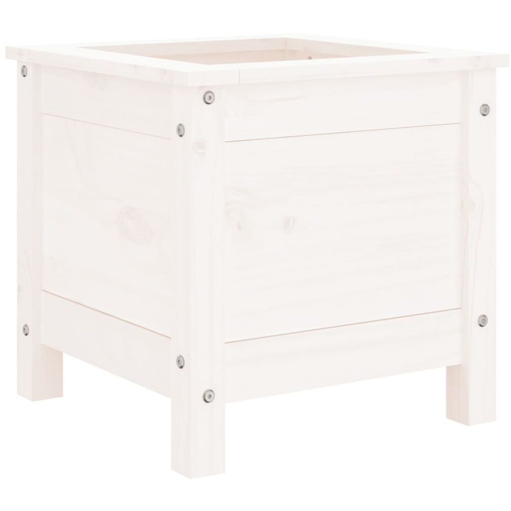 vidaXL White Solid Pine Wood Garden Planter 39 x 40 x 40cm Image 3