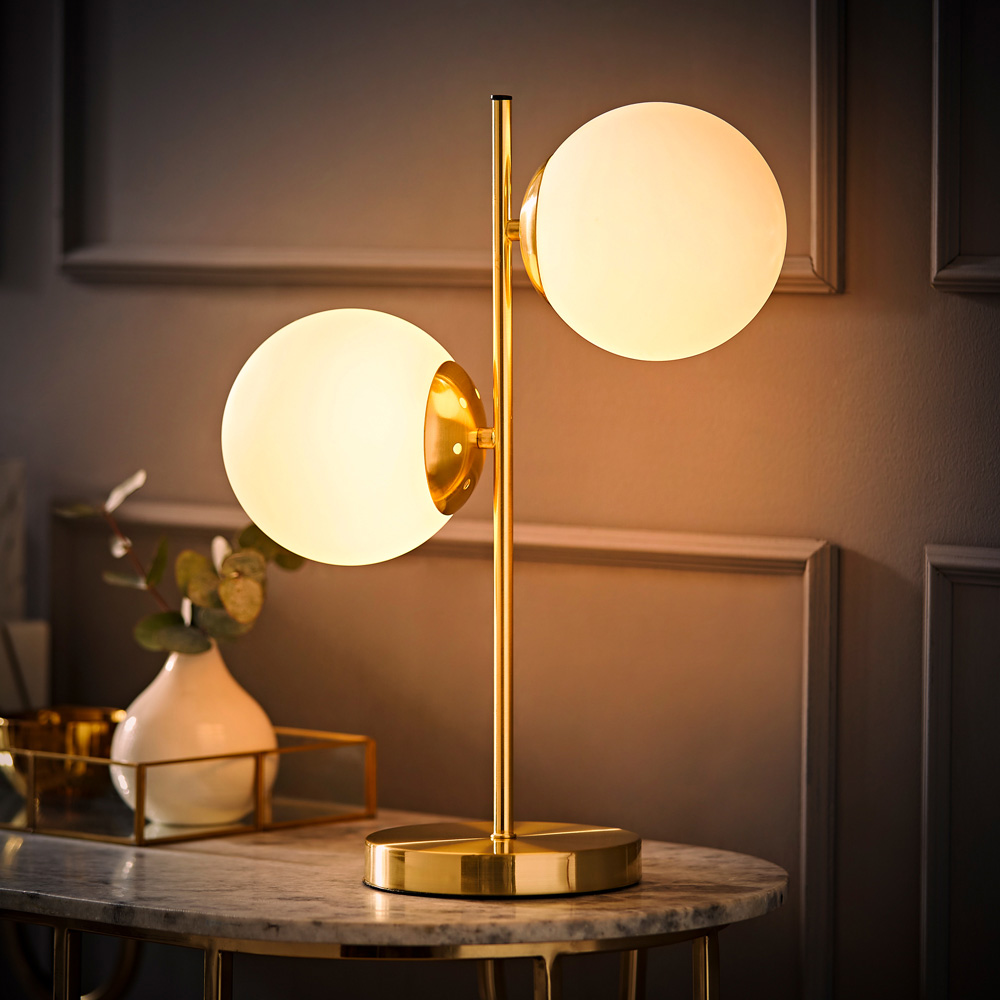 ValueLights Jas Brushed Gold Metal LED Table Lamp Image 2