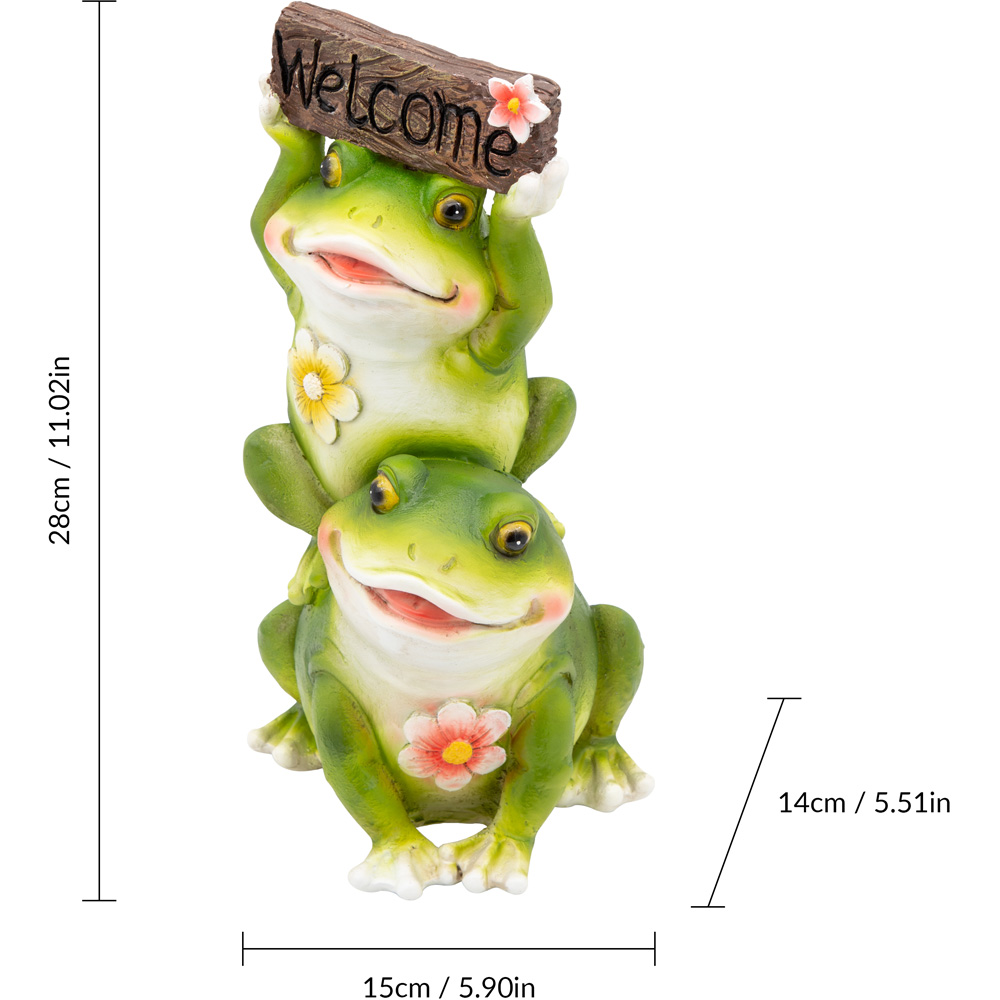 GardenKraft Cute Couple Frog with Welcome Sign Garden Ornament Image 7