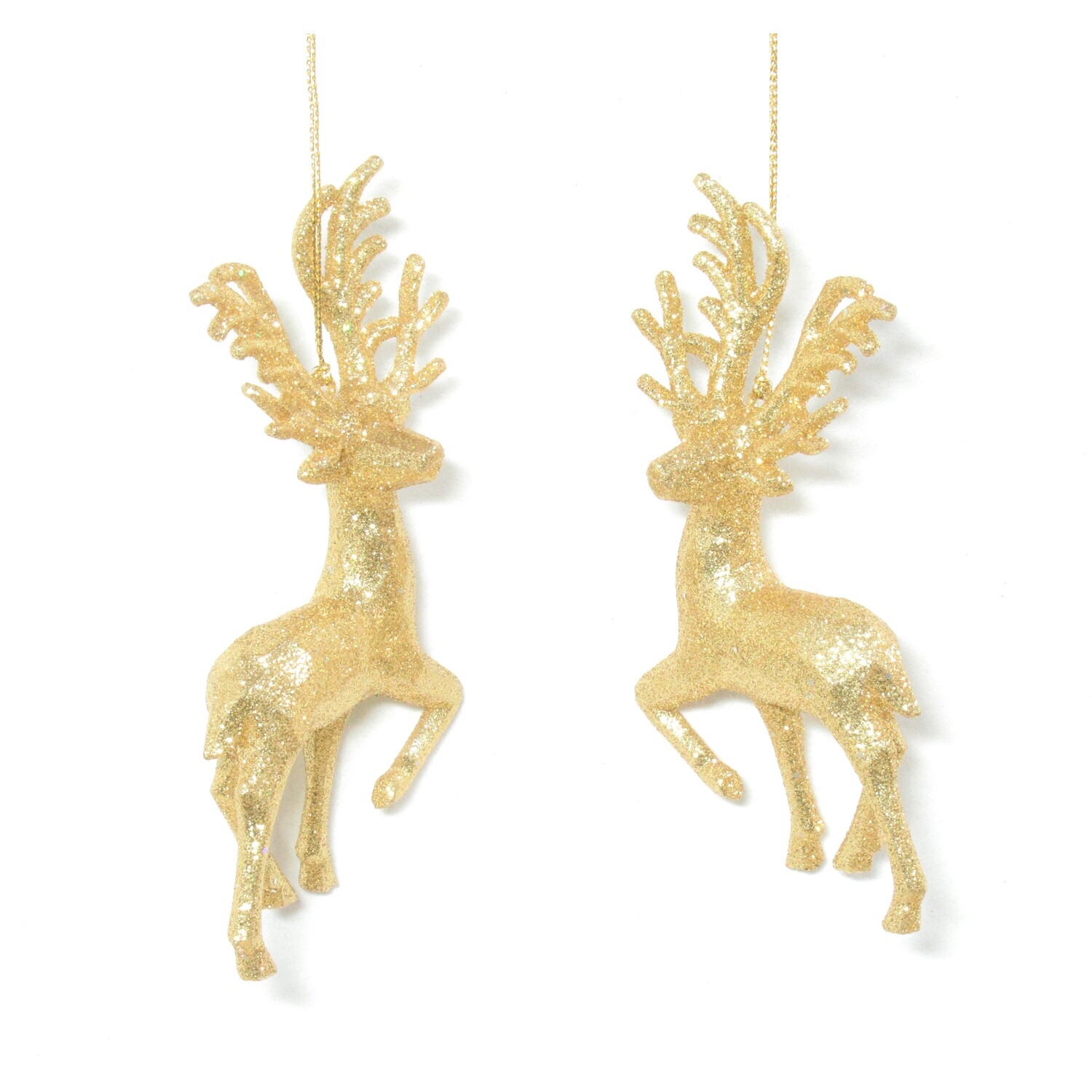 Glitter Reindeer Decoration Gold Image 3