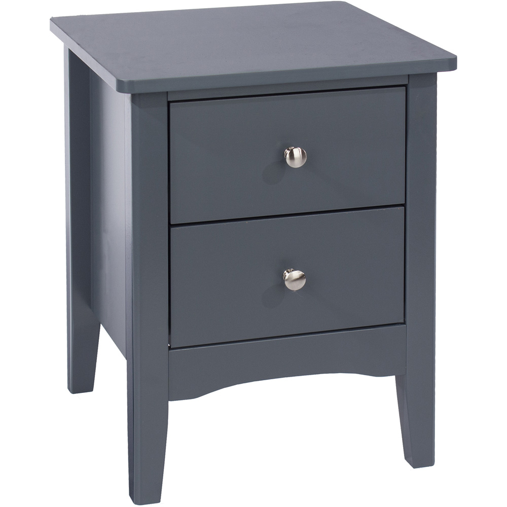 Como 2 Drawer Midnight Blue Petite Bedside Table Image 3