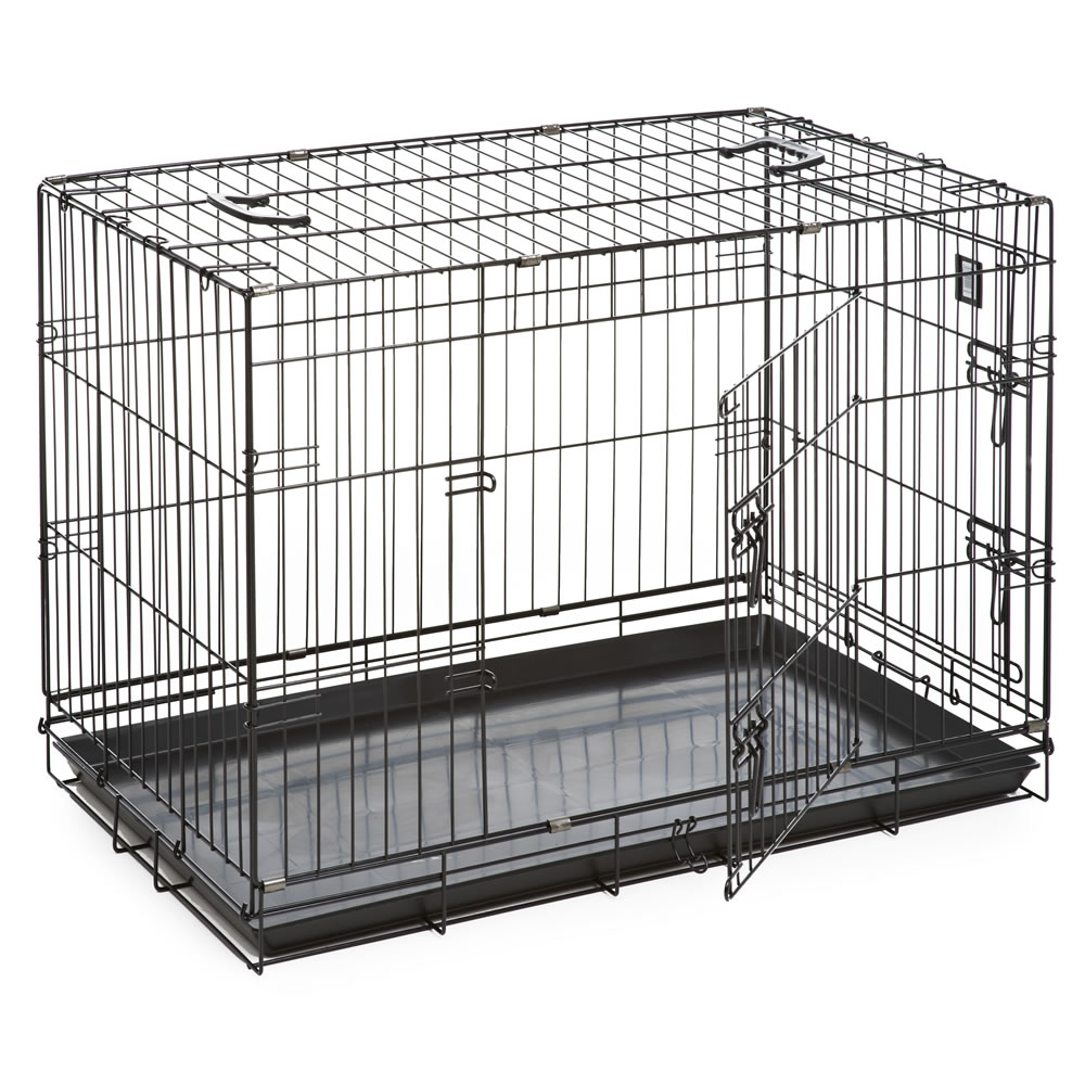 Dog Life Large Black Double Door Dog Crate Image