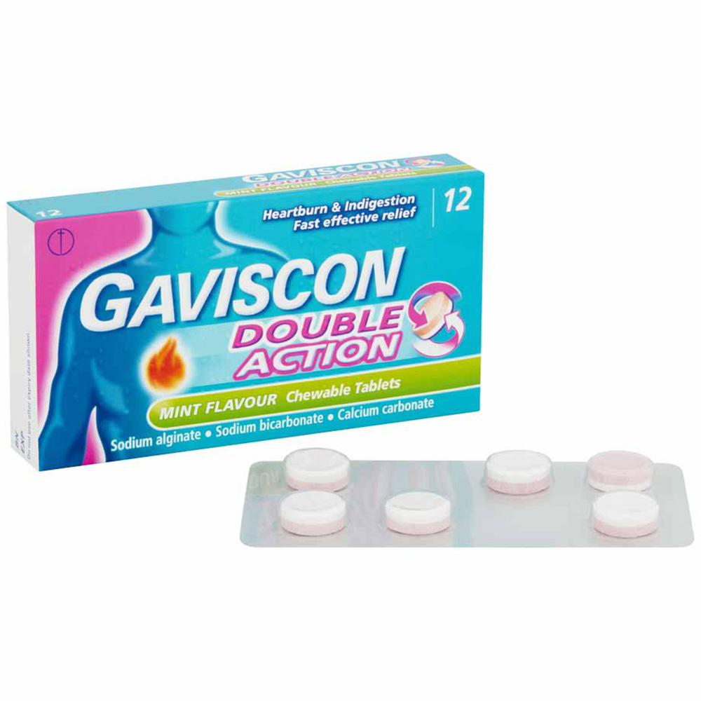 Gaviscon Double Action Chewable Heartburn Relief Tablets 12 pack Image 2