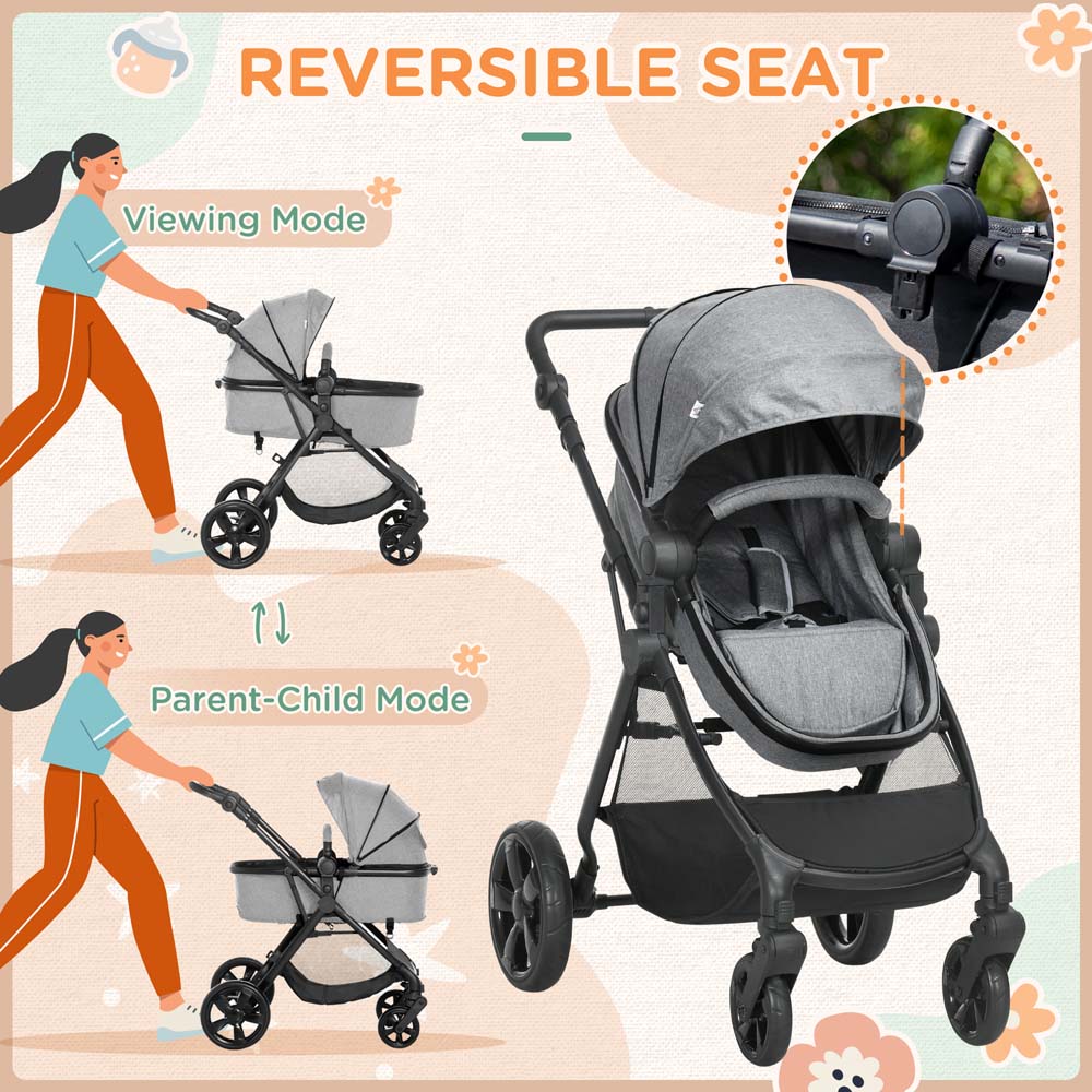 Portland Grey Baby Pushchair Stroller Image 4