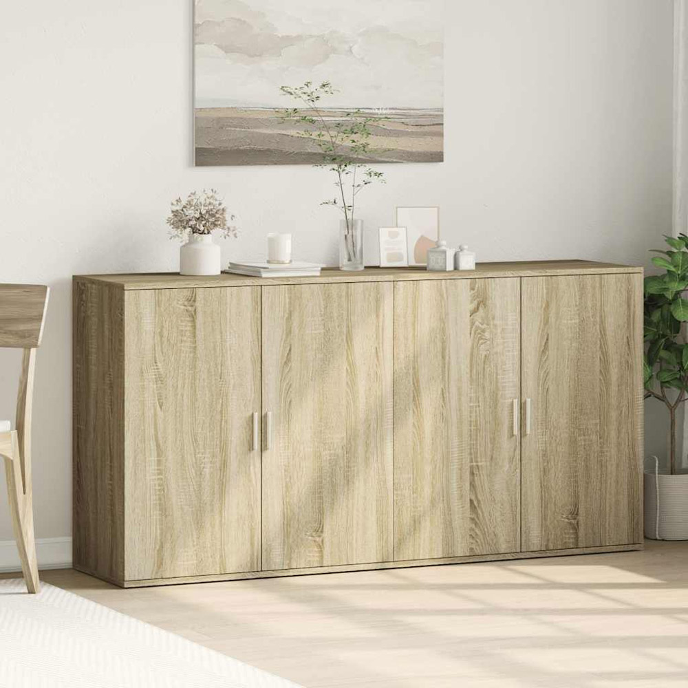 vidaXL 2 Door Sonoma Oak Sideboard Set of 2 Image 3