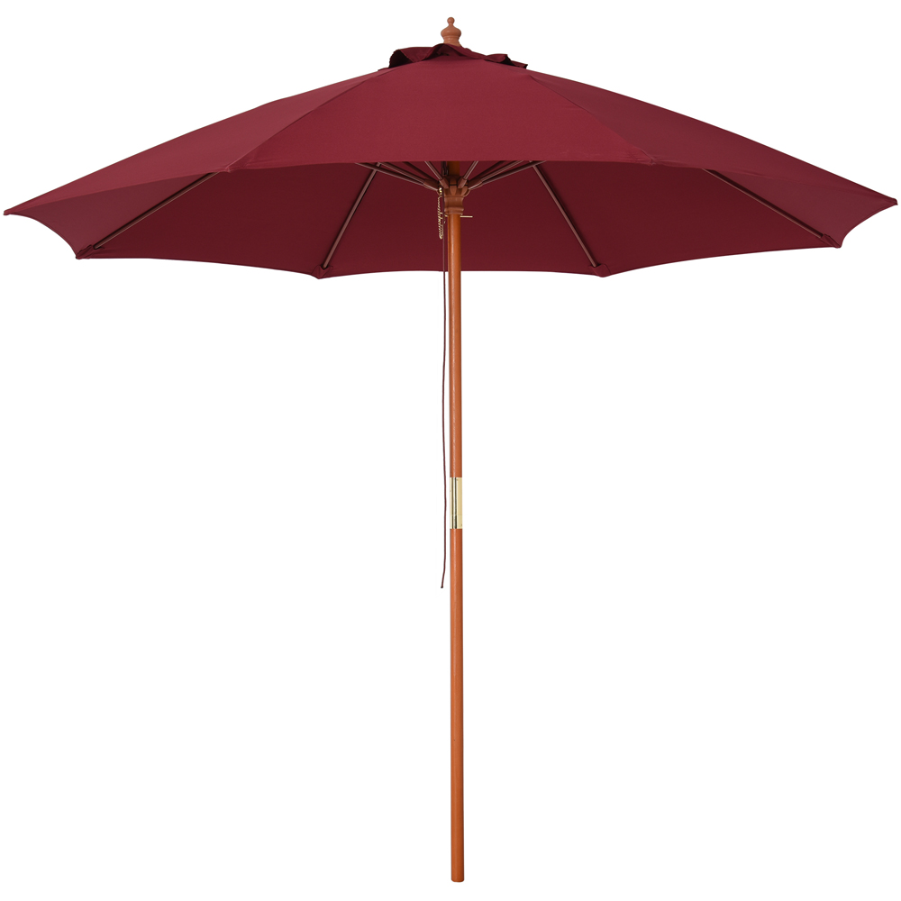 Outsunny Wine Red Wooden Garden Parasol with Top Vent 2.5m Image 1