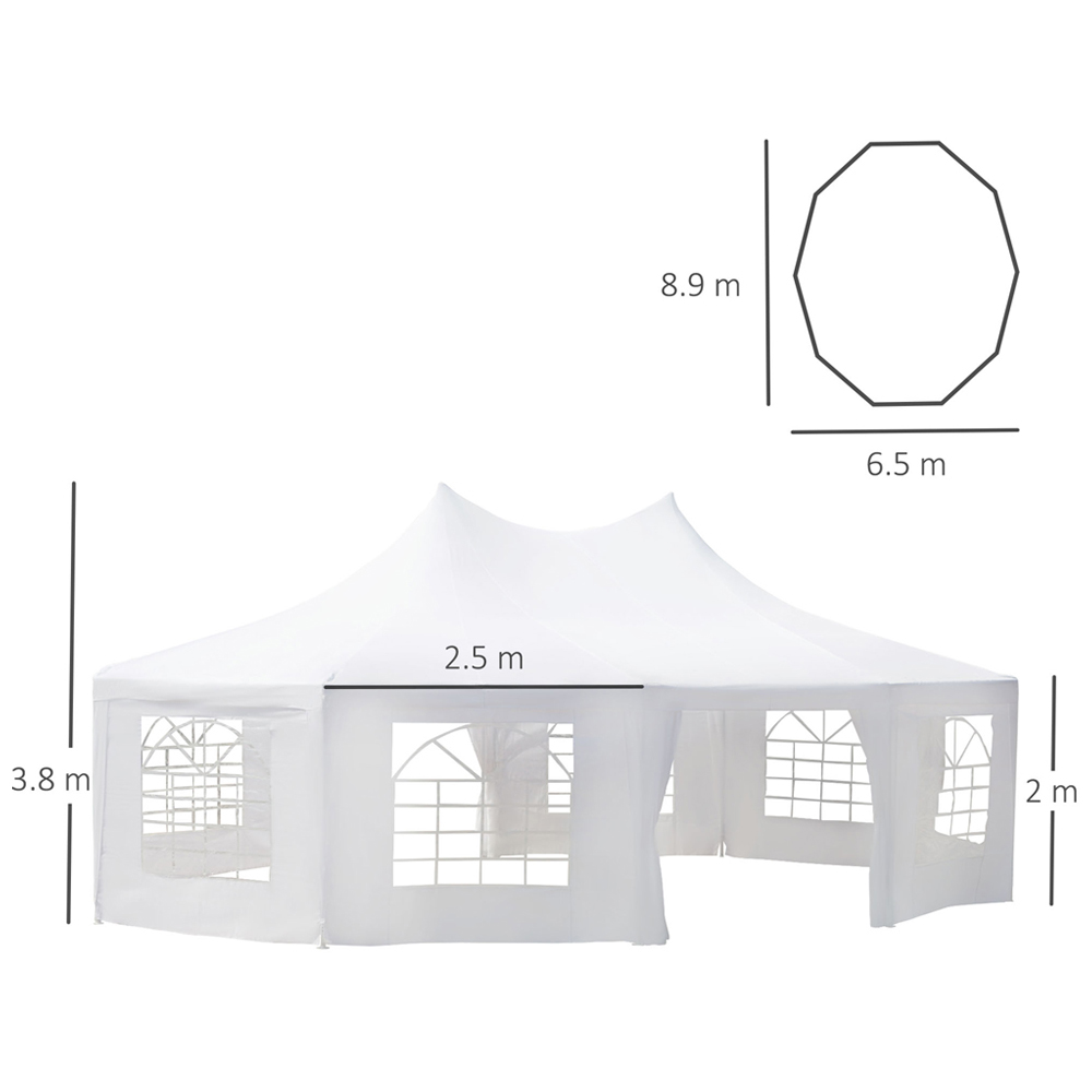 Outsunny 8.9 x 6.5m Decagonal Party Tent Image 6