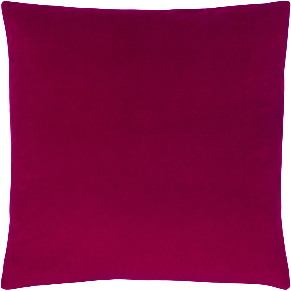 Paoletti Sunningdale Cerise Square Velvet Cushion Image 1